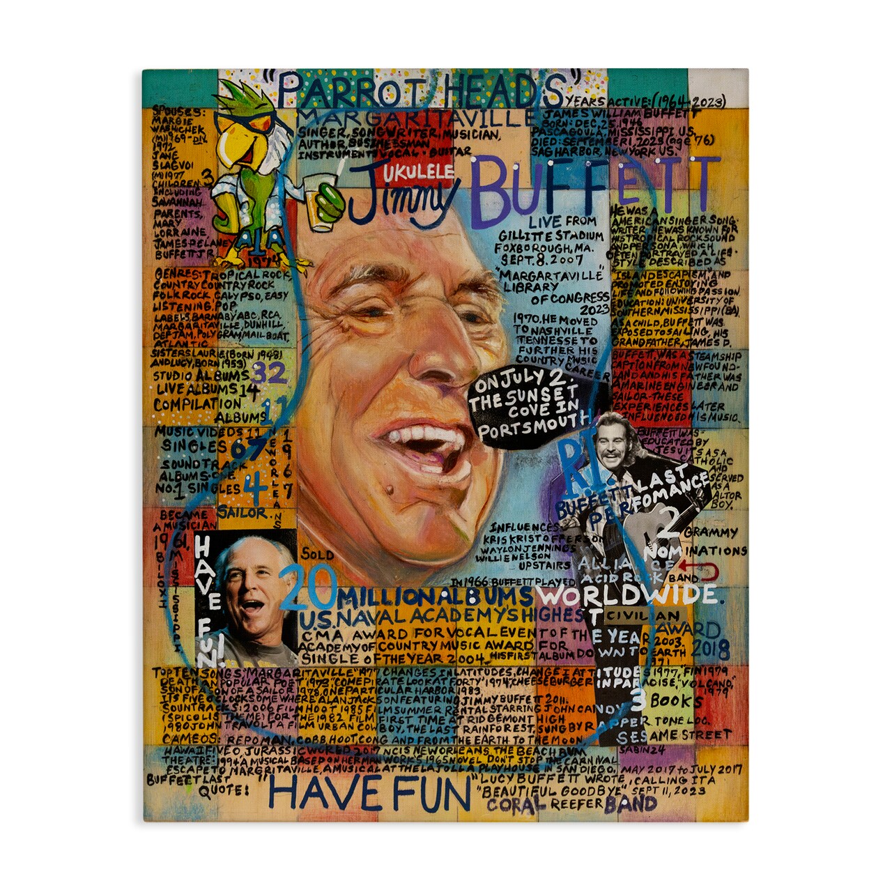 Stupell Industries Jimmy Buffet Collage Canvas Wall Art Design by Sabin